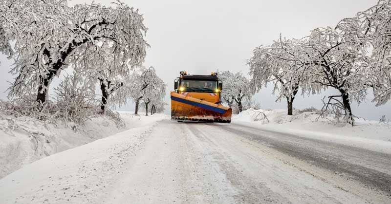 asphalt on winter